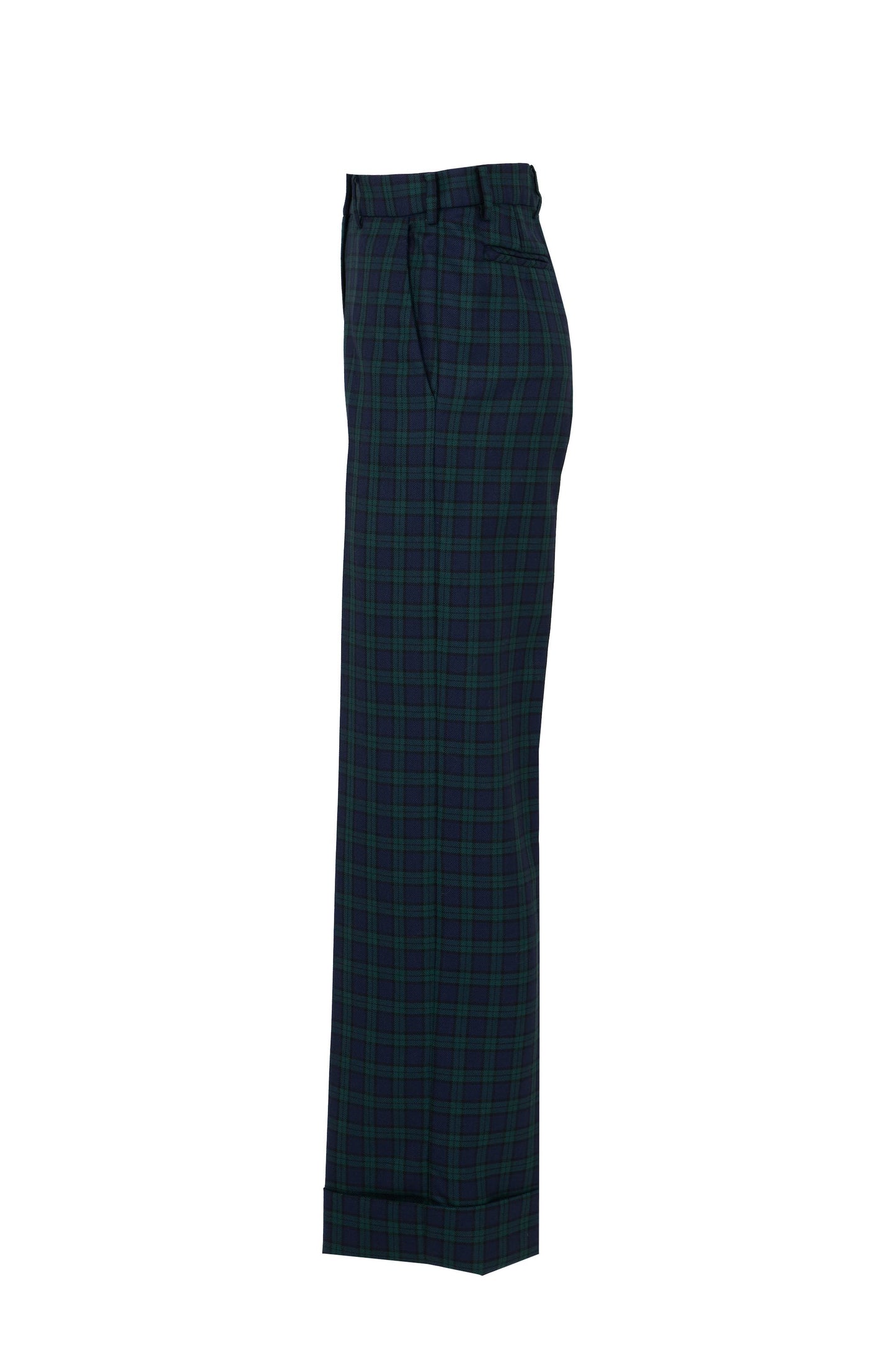 Pantaloni sartoriali flare-cut in tartan